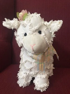 Sweet Dreams White Chenille Lamb Stuffed Animal Homco/Home Interiors Kids