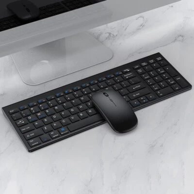 mute Bluetooth keyboard mouse suit Rechargeable for PC ipad Mac Windows - Image 1 of 4
