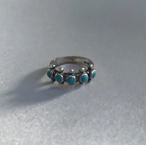 Bell Trading Post Sterling Silver 925 Blue Stone Snake Eyes Ring Size 4.75 #1732 - Picture 1 of 5