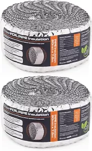 2x SuperFOIL Hot Cold Pipe Duct Insulation Wrap Indoor Outdoor Bubble 80mmx 7.5m - Picture 1 of 5