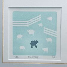 Black Sheep Letter Print Art Handmade Limit 26/250 Framed Signed Animal Sayings