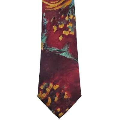 Corbata ancha LDM Italia vintage abstracta acuarela 100 % seda hecha en Italia Foto 1 de 4