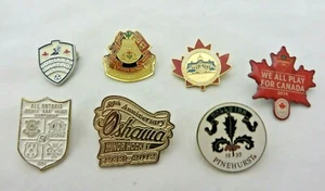VINTAGE Enameled pin lot Sports Hockey AAA Oshawa Generals Skating softball  - Picture 1 of 5