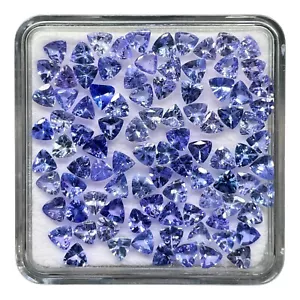 20 pezzi tanzanite naturale 3 mm taglio trilione viola blu abbaglianti pietre preziose sfuse - Foto 1 di 21