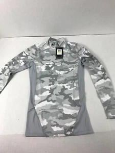 Under Armour ColdGear Infrared Compression Mock Mens M 1381742-011 White Camo - Picture 1 of 7