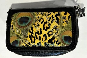 Debbie Brooks Peacock Theme Clutch Purse Wristlet Wallet with Cell Phone Holder - Picture 1 of 12