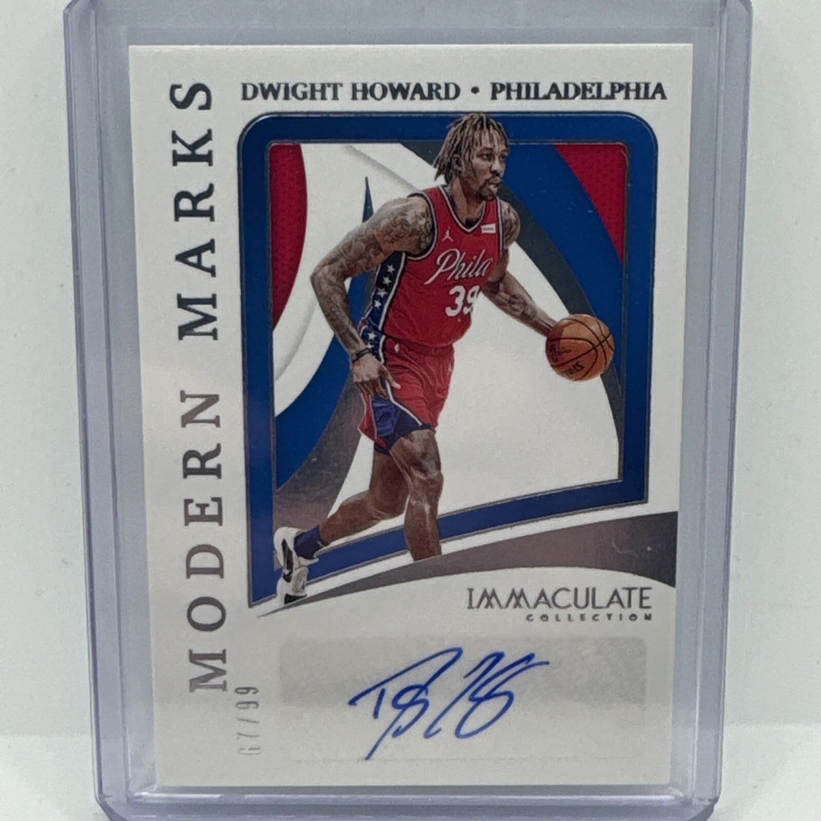 2020-21 Panini Immaculate Dwight Howard Modern Marks Auto #68/99 Sixers