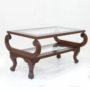 Solid Mahogany Wood Milan Rectangle Coffee Table Antique French Provincial Style - Picture 1 of 4
