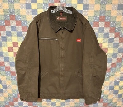 Dri Duck Sherpa Jacket Mens Size 3XL Lined Very Heavy 5023 Summit Brown Cotton - Image 1 of 4