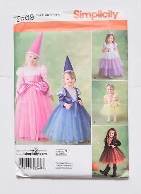 Simplicity Sewing Pattern 2569 Princess Dress Costumes Girls Sizes 4 6 8 Uncut - Image 1 of 4