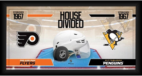 Philadelphia Flyers vs. Penguins FRMD 10" x 20" House Divided Hockey Collage Cover