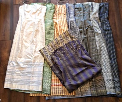 RESELLER LOT 8 Asian Indonesian Maxi Sizes S-M Dresses Metallic Floral Gowns - Image 1 of 4