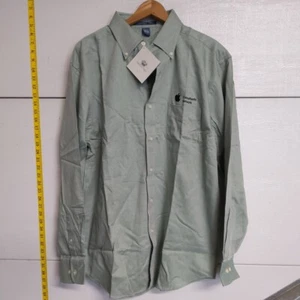 Chestnut Hill Apple Men's Shirt Large Green Button Up Pima Cotton Work - Picture 1 of 5