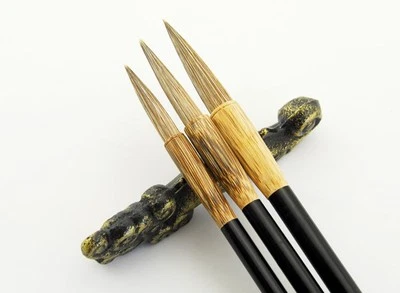 3xPC Chinese Famous"TIGER"Brand Yanzhenqing Style Water Ink Calligraphy Brush  - Image 1 of 4