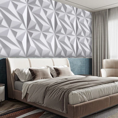 3D PVC Interior Wall Panels Matt White Ceiling Cladding Tiles Covering Sheets - Image 1 of 4