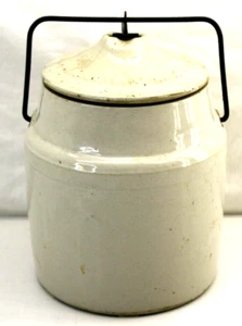 Western Steinzeug #150 Topf mit Deckel Drahtabdeckung Monmouth Illinois USA 10" breit - Bild 1 von 8