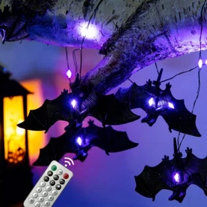 Halloween Lights String 30 Leds Bat Fairy Lights With Remote 12 Lighting Modes B - Picture 1 of 7