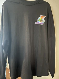 LA Lakers Pride Night Long Sleeve Black XL Ring Spun Cotton T Shirt - - Picture 1 of 4