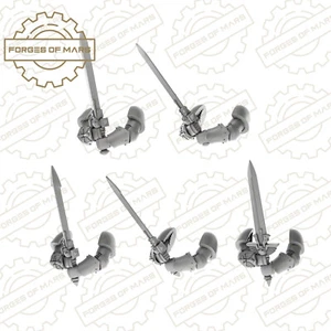 Knights - Emerald legion - Weapons - Guardians 2 Handed Swords (x5) - Imagen 1 de 2
