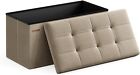 SONGMICS 43 Inches Folding Storage Ottoman Bench, Storage Chest, Foot Rest Stool