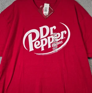 Dr Pepper SHIRT Mens 2XL XXL Red Vintage Logo Casual Soda Pop Drink NWT - Picture 1 of 10