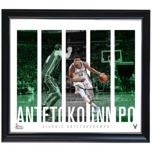 Giannis Antetokounmpo Milwaukee Bucks Player Panel Collage NBA Print Framed - Bild 1 von 1