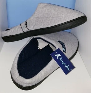 UNISEX Memory Foam Fleece Slippers with Anti-Skid Sole W(10.5 -11) M(9-9.5) GRAY - Picture 1 of 9