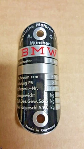 BMW Motorcycle Bike Badge Acid Etched Aluminum 1960s 7 different Models CHOICE - Picture 1 of 5