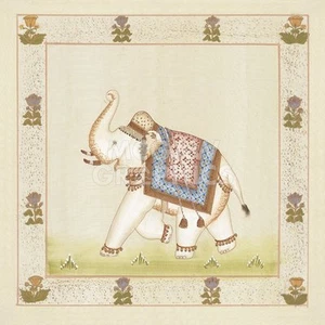 Festival Elephant II, Silk Road Series, Wall Decor Art Print 12" x 12" S966 - Picture 1 of 2