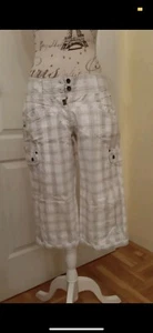 Timezone damen Cargohose 3/4 Karo weiß - Bild 1 von 3