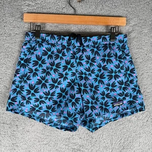 Patagonia Girls Baggies Shorts Youth XL Blue Floral Drawstring Unlined - Picture 1 of 6