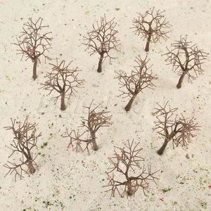 10pcs Brown Model Bare Trunk Tree Plastic 12cm Train Railway Scenery HO OO scale - Picture 1 of 10
