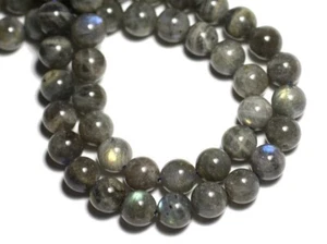 Fil 39cm 68pc environ - Perles Pierre - Labradorite Boules 5-6mm gris reflets mu - Imagen 1 de 1