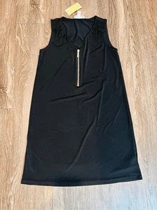 Vestido Michael Kors Basics Jersey Elástico LBD Negro Sin Mangas Talla Pequeña - Imagen 1 de 9