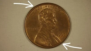 1995 Lincoln Memorial Cent With Misaligned Dies Error Coin 02 - Picture 1 of 3