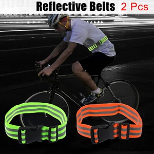 2 Piezas Cinturón Reflectante Reflectante Equipo de Correr Alta Visibilidad Verde Naranja - Imagen 1 de 7