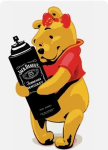 DEATH NYC ltd s/n art print 45x32cm Winnie the Pooh Jack Daniels spray paint can - Picture 1 of 4