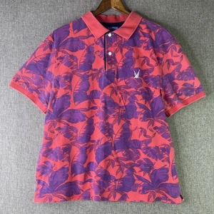 Nautica Blue Sail Polo Women’s L Short Sleeve Floral 1/4 Shirt Pink Purple WS22 - Picture 1 of 8