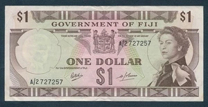 Fiji: 1969 $1 QEII Portrait "FIRST DECIMAL ISSUE". Pick 59a CRISP AUNC - Picture 1 of 1