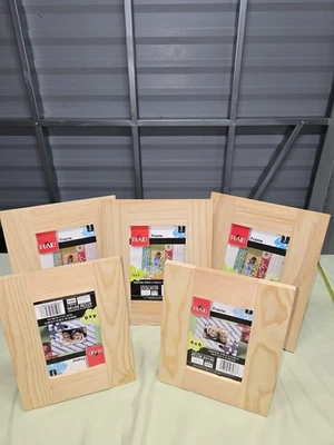 Lote de 5 marcos de memoria de madera a cuadros sin pintar Foto 1 de 4