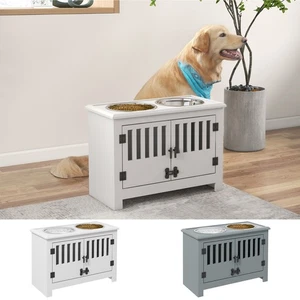 PawHut Cuencos Elevados para Perros Grandes Estación de Alimentación con Soporte, Almacenamiento - Imagen 1 de 23
