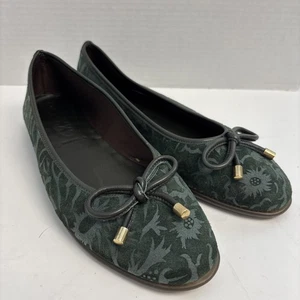 *Le scarpe ballerine FLEXX in pelle verde con design a vortice taglia 8 usate in ottime condizioni - Foto 1 di 7