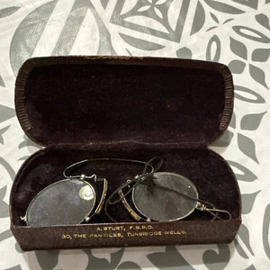 1920s Pince Nez Spectacles In Their Original Case . Marked JA&B - Picture 1 of 15