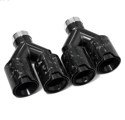 Forged Carbon Twin Exhaust Tips 51-67mm In 92mm Out for BMW 1 3 5 X1 X2 X3 X4 X5 - image 1 of 4