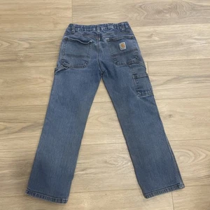 Carhartt Boys Jeans Size 10 Youth Carpenter Adjustable Waist Denim - Picture 1 of 4