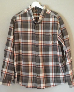 Eddie Bauer Herbsthemd Herren 2XL braun orange kariert Langarm klassische Passform gebraucht, in einwandfreiem Zustand - Bild 1 von 4
