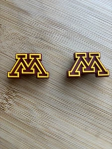 Set of Two University Of Minnesota Golden Gophers New NCAA Clog Shoe Charms - Picture 1 of 4