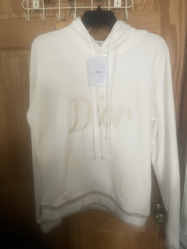 Felpa con cappuccio Christian Dior Fit 47 bianco beige taglia M