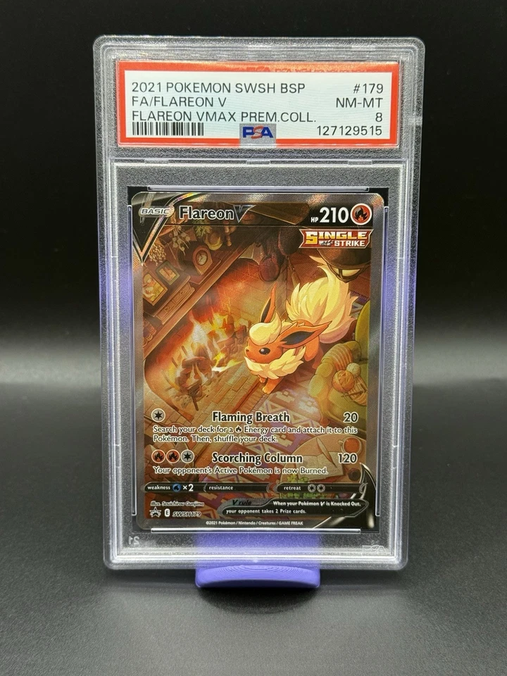Flareon V SWSH179 SWSH: Sword & Shield Promo Cards Holo PSA8 - Image 1 of 1