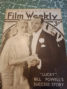 Vintage FILM WEEKLY Magazine 8 FEBRUARY 1936 Fred Astaire Ginger Rogers Top Hat - Imagen 1 de 8